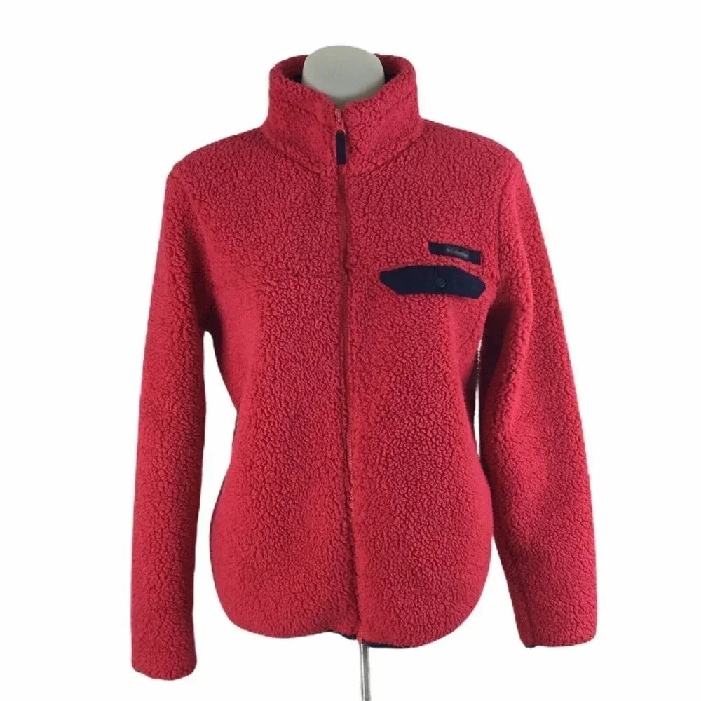 Columbia Jacket Full Zip Chest Pocket Fuzzy